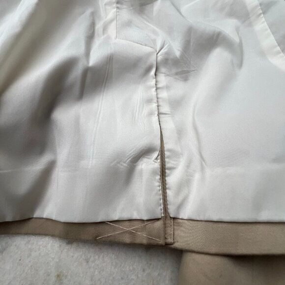 Banana Republic Tan Sateen Blazer Cotton Beige Single Button Short Jacket Sz 2T - Picture 12 of 14